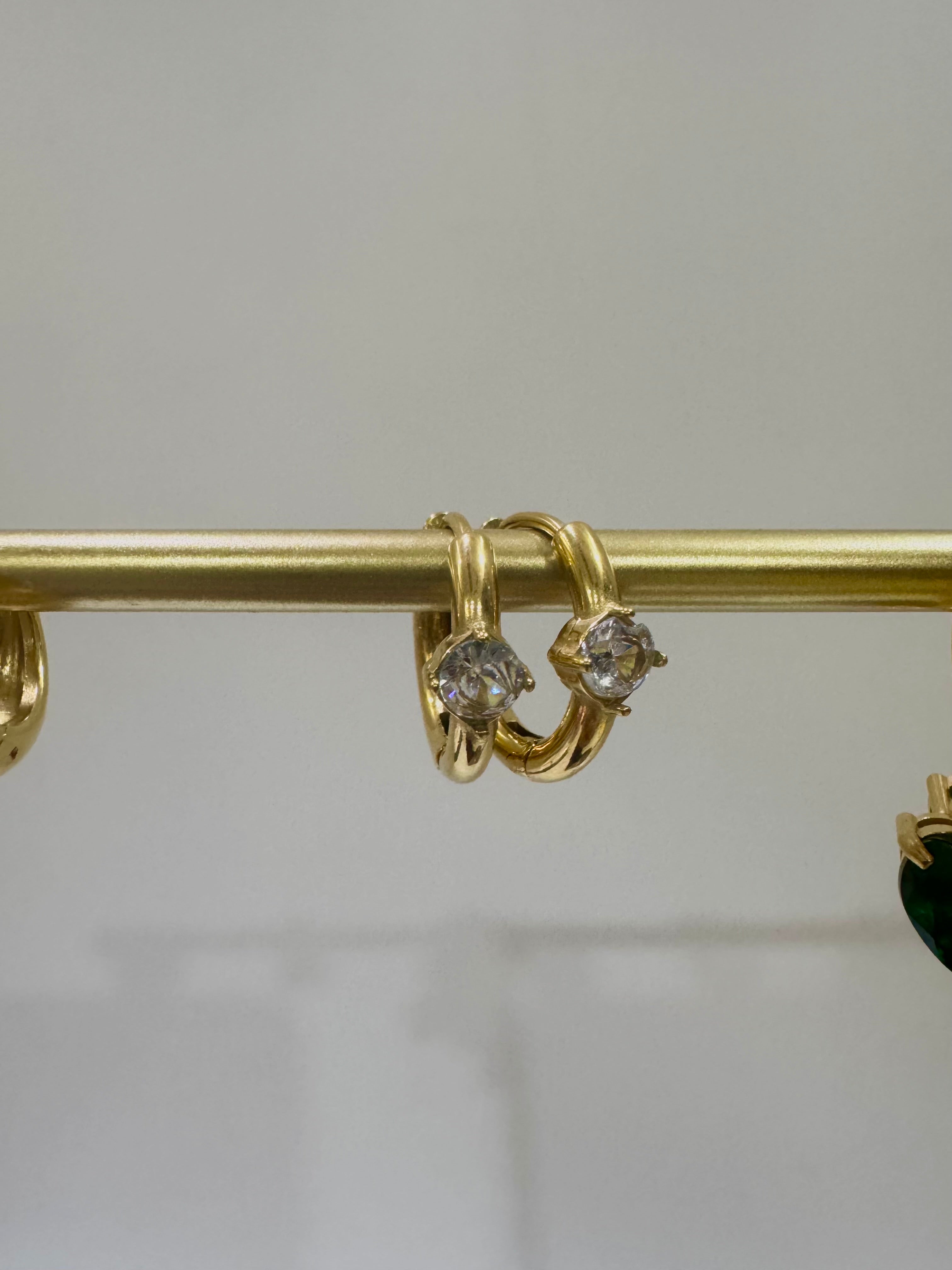 Athena solitaire Hoop Earings