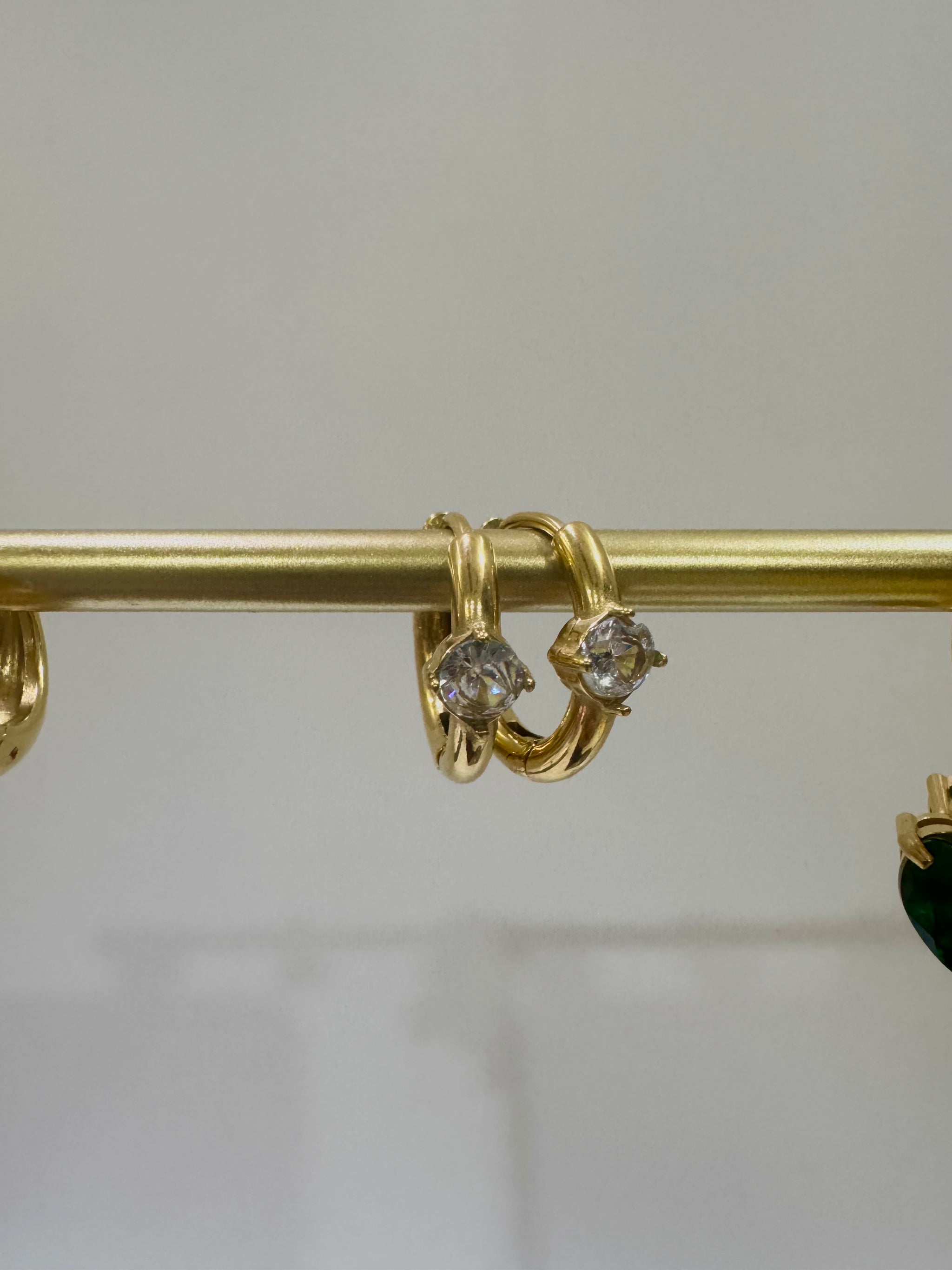 Athena solitaire Hoop Earings