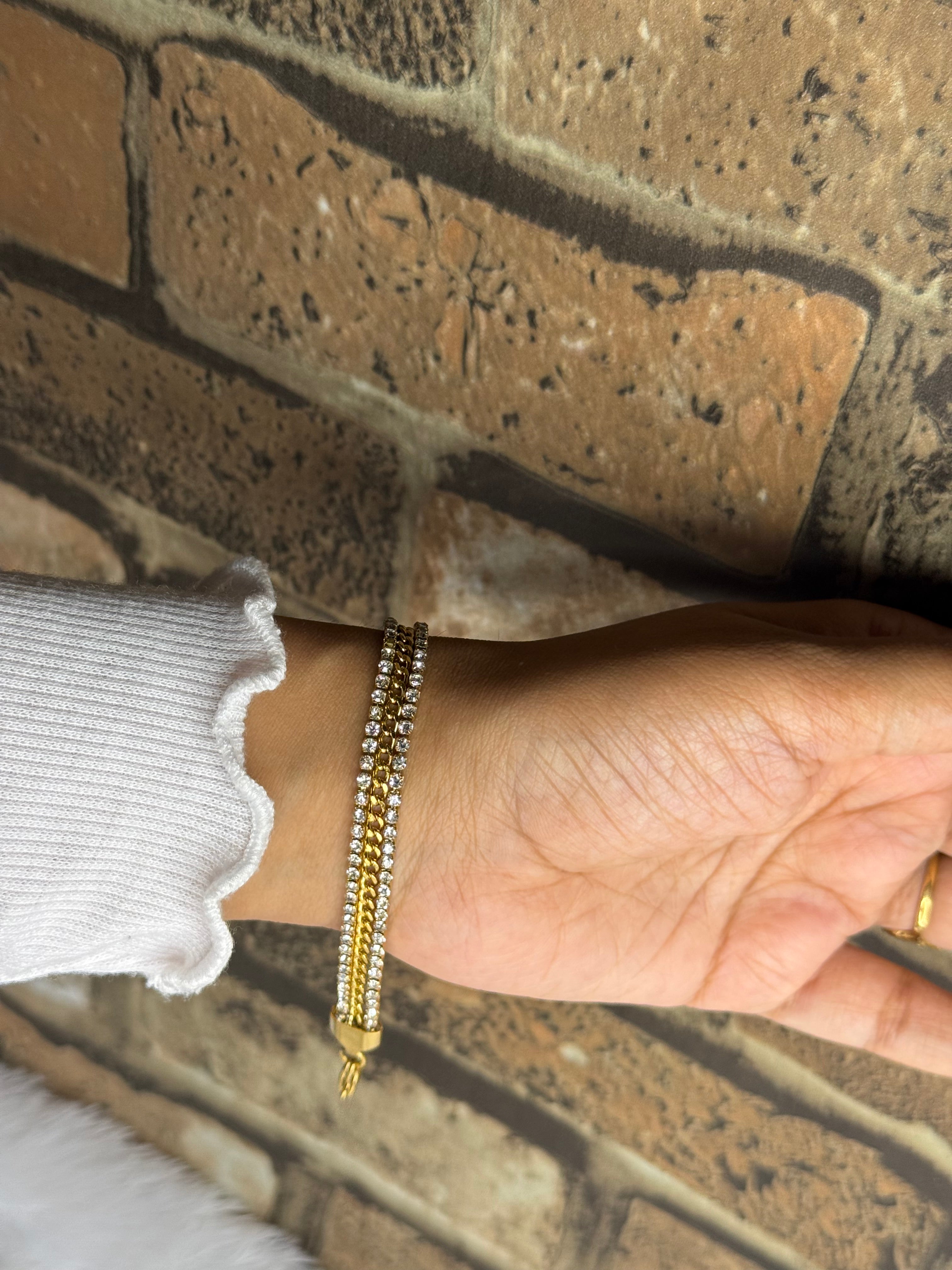 Bead and Zircon Bracelet