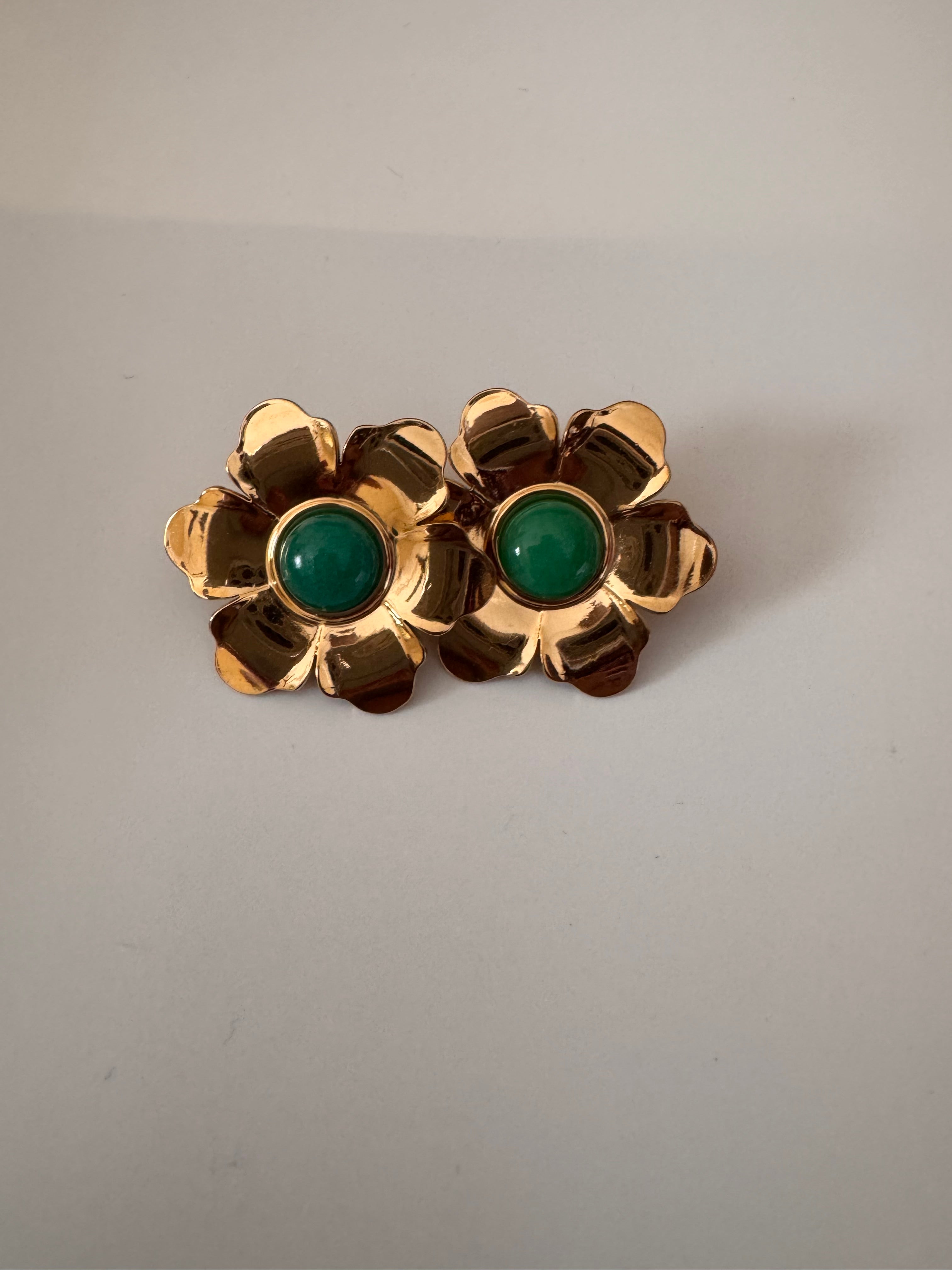 Golden Green Studd Earings