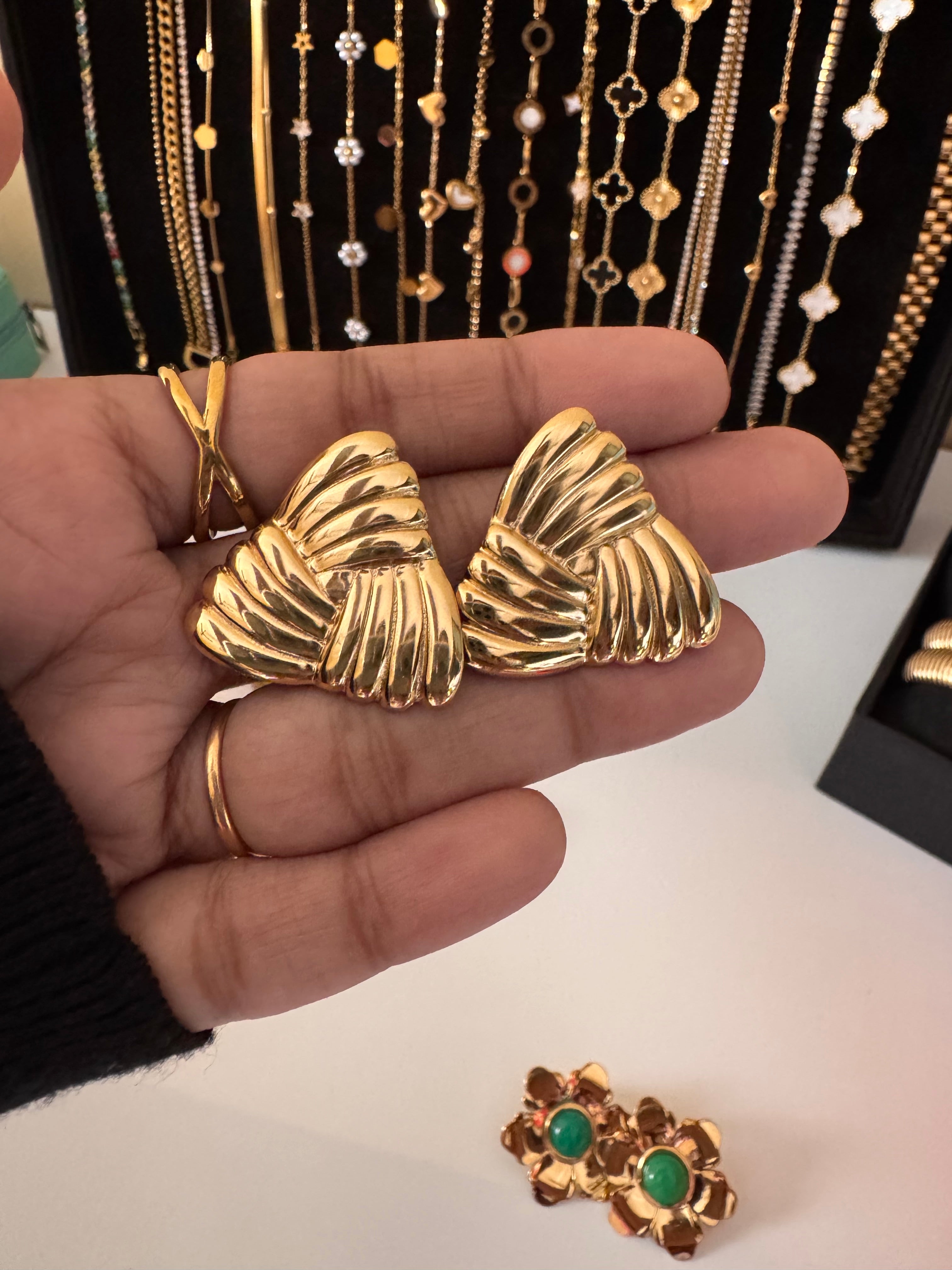 Golden Cone Studd Earings