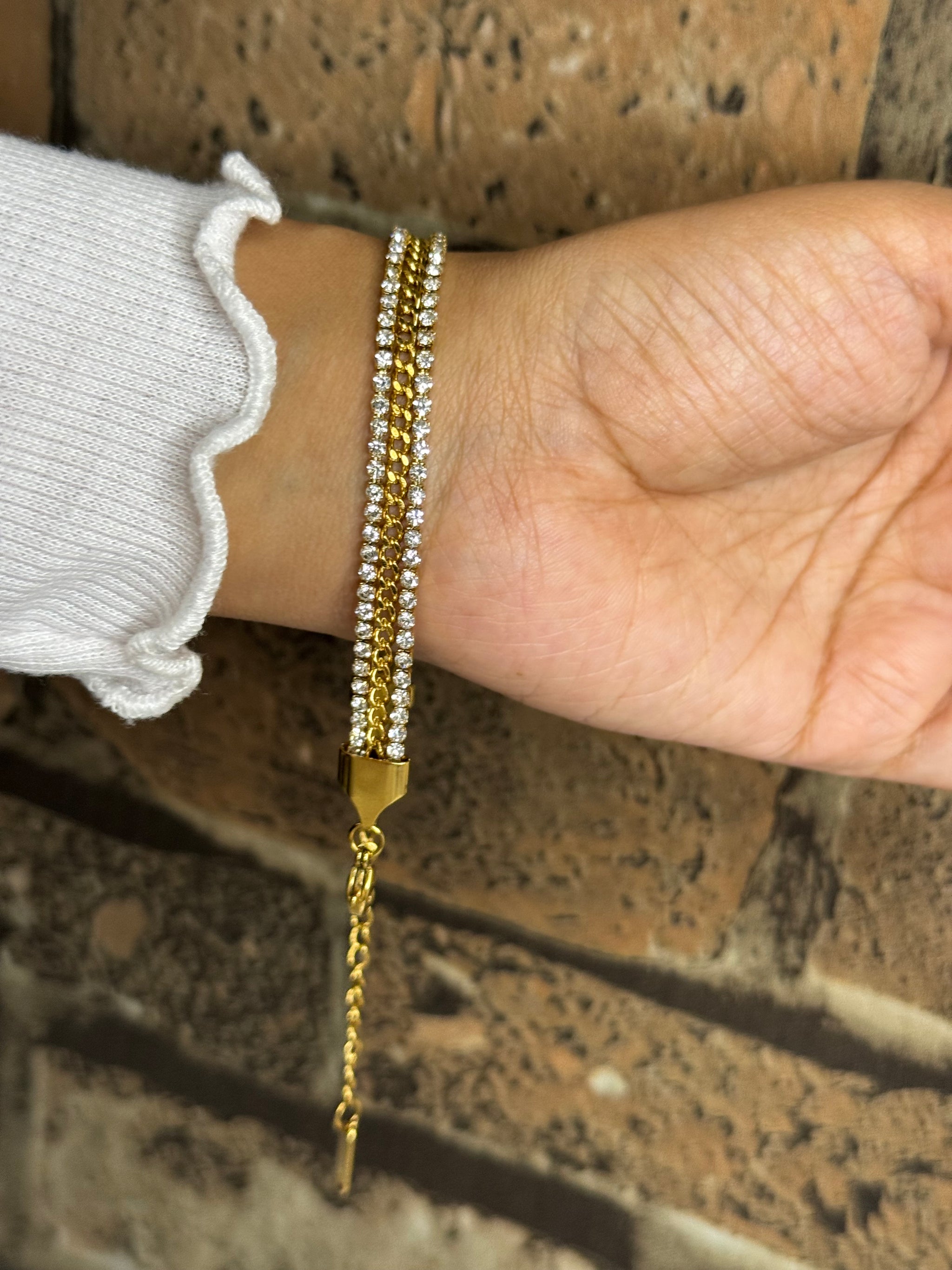 Bead and Zircon Bracelet