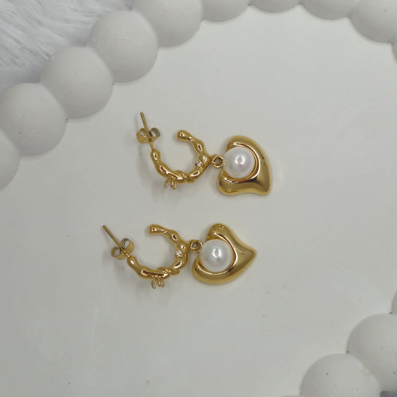 Golden Heart Pearl Drops