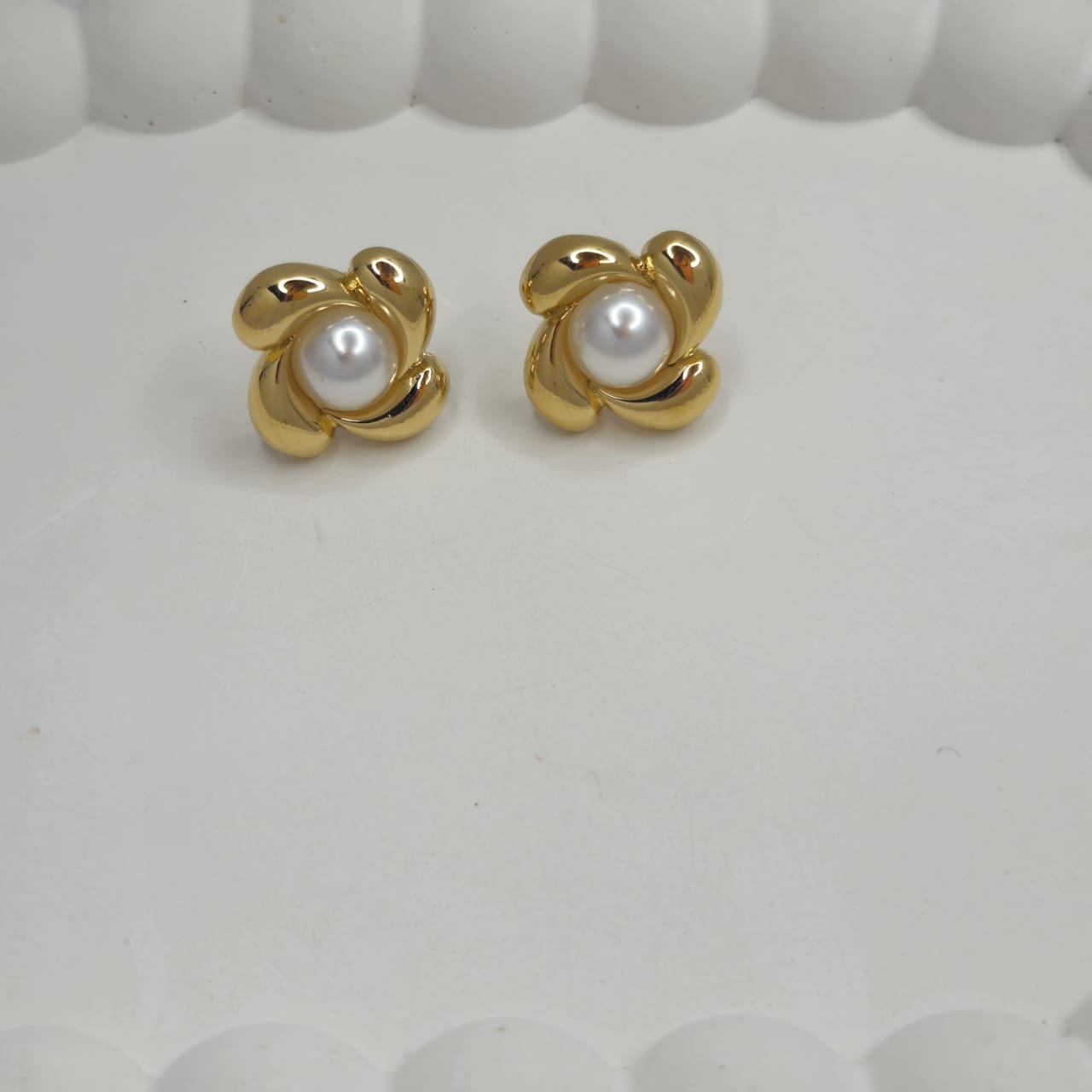 Golden Bloom Pearl Studs